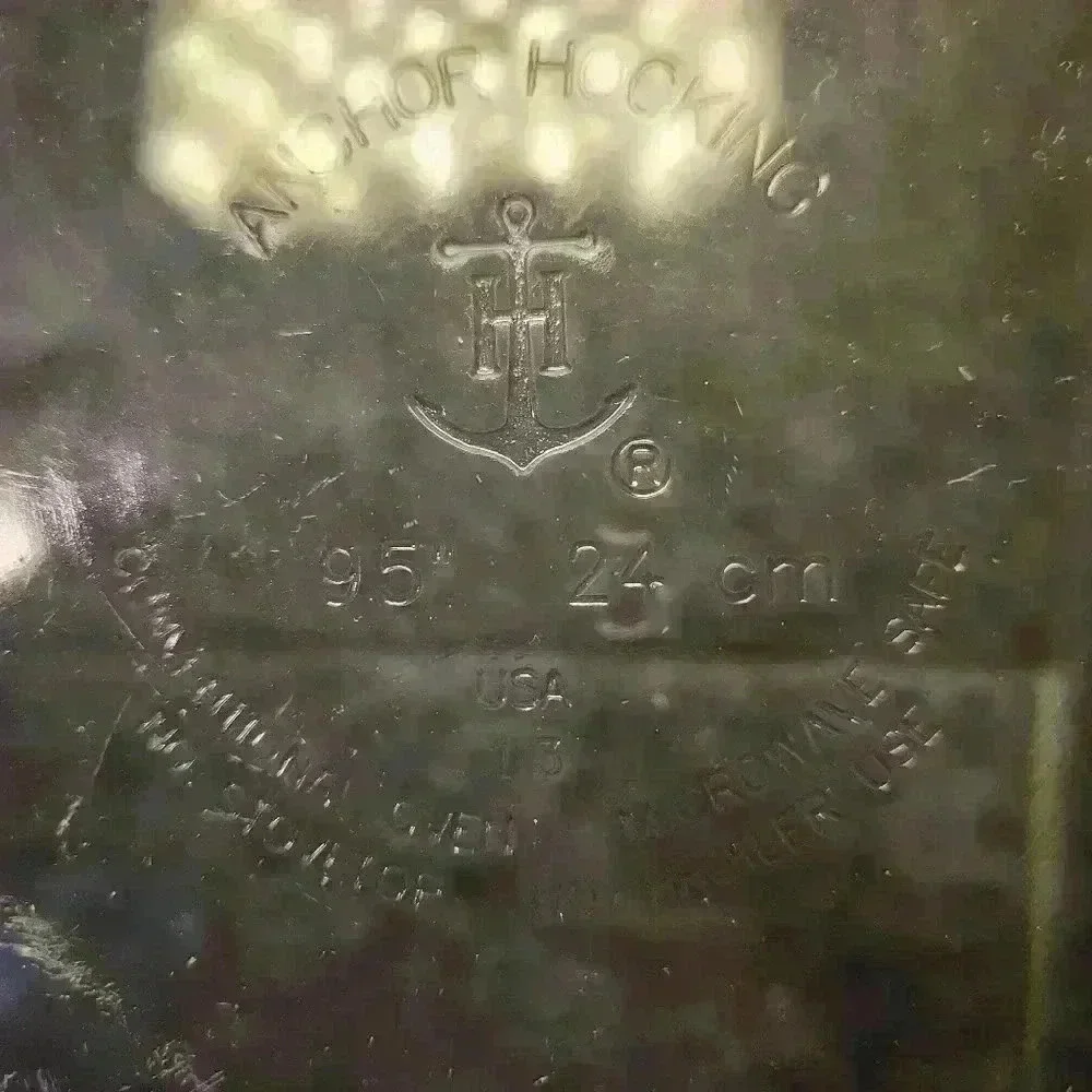 ANCHOR HOCKING 9.5‎ INCH 24 CM GLASS PIE PLATE WITH CRIMPED FLUTED EDGE USA